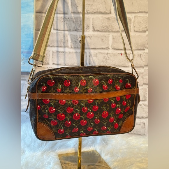 Louis Vuitton Cherry Collection Hand Painted upcycled makeup crossbody - Picture 3 of 12